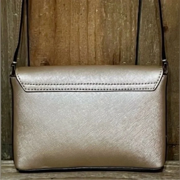 kate spade metallic rose gold crossbody with gold-tone turn-lock - Picture 3 of 5